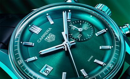 Teal green Tag Heuer Carrera watch